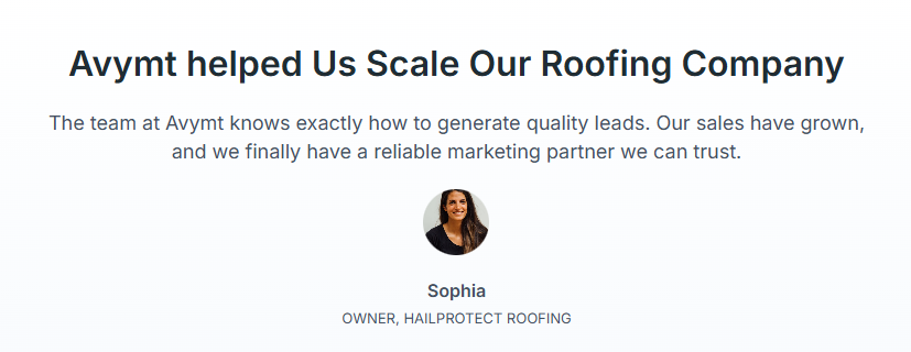 Avymt Roofing Company Owner Review