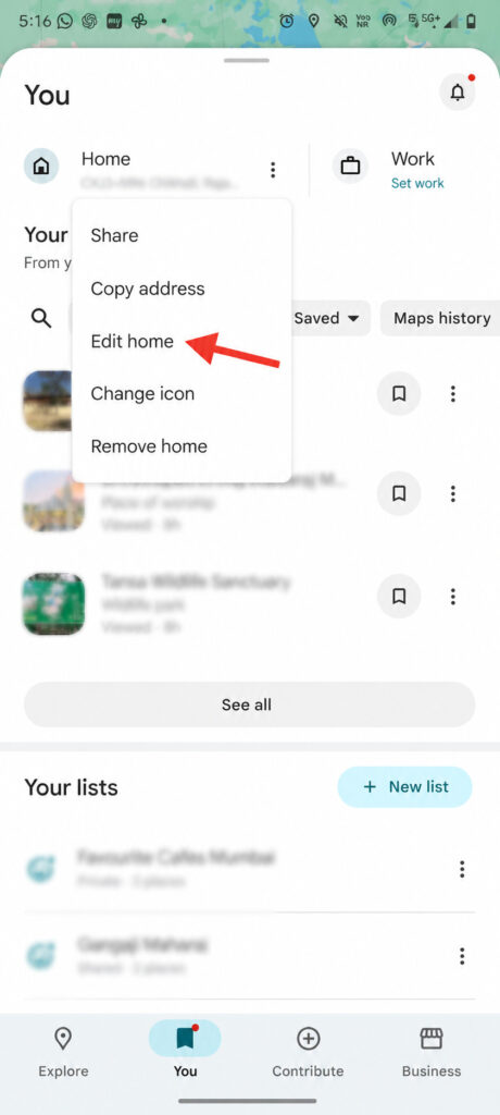 Step 3 To Update Home Address In Google Maps